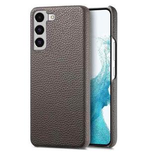 For Samsung Galaxy S22 5G Litchi Oil Edge Leather Back Phone Case(Grey)