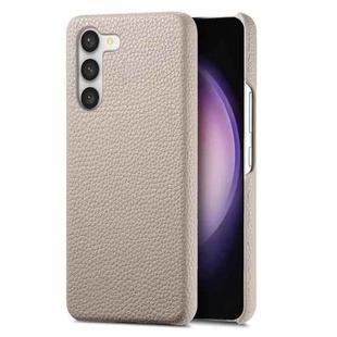 For Samsung Galaxy S23+ 5G Litchi Oil Edge Leather Back Phone Case(Khaki)