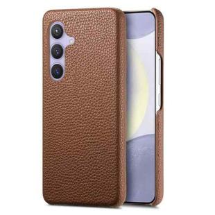 For Samsung Galaxy S24 5G Litchi Oil Edge Leather Back Phone Case(Brown)