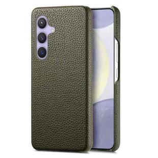 For Samsung Galaxy S24+ 5G Litchi Oil Edge Leather Back Phone Case(Green)