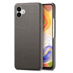 For Samsung Galaxy A04 Litchi Oil Edge Leather Back Phone Case(Grey)