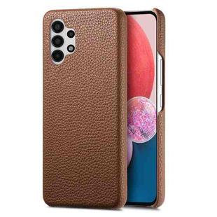 For Samsung Galaxy A13 4G Litchi Oil Edge Leather Back Phone Case(Brown)