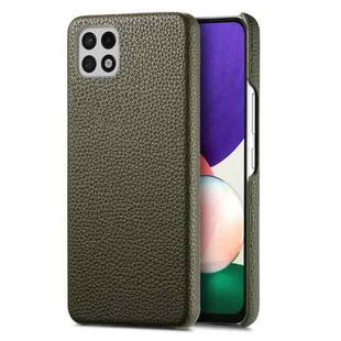 For Samsung Galaxy A22 5G Litchi Oil Edge Leather Back Phone Case(Green)