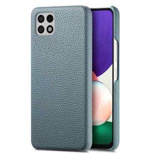 For Samsung Galaxy A22 5G Litchi Oil Edge Leather Back Phone Case(Blue)