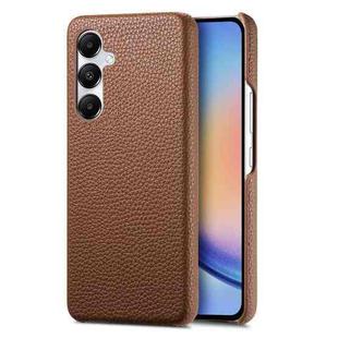 For Samsung Galaxy A35 Litchi Oil Edge Leather Back Phone Case(Brown)