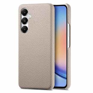 For Samsung Galaxy A35 Litchi Oil Edge Leather Back Phone Case(Khaki)