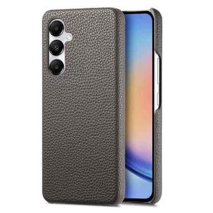 For Samsung Galaxy A35 Litchi Oil Edge Leather Back Phone Case(Grey)