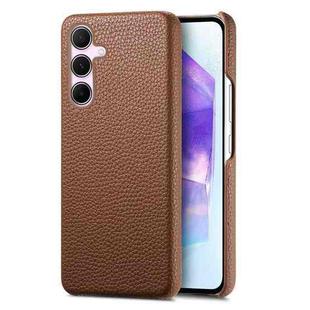 For Samsung Galaxy A55 5G Litchi Oil Edge Leather Back Phone Case(Brown)
