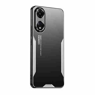 For OPPO A58 Blade Series TPU Hybrid Metal Phone Case(Silver)