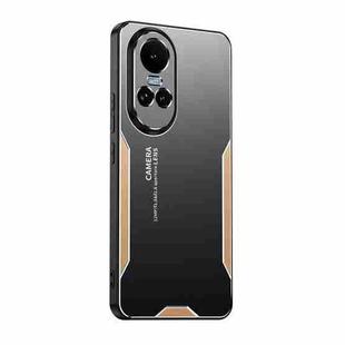 For OPPO Reno10 Global Blade Series TPU Hybrid Metal Phone Case(Gold)