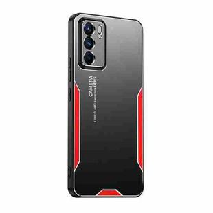 For OPPO Reno6 Blade Series TPU Hybrid Metal Phone Case(Red)