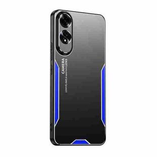 For OPPO A60 4G Blade Series TPU Hybrid Metal Phone Case(Blue)