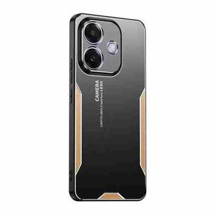 For OPPO A5 Pro Global Blade Series TPU Hybrid Metal Phone Case(Gold)
