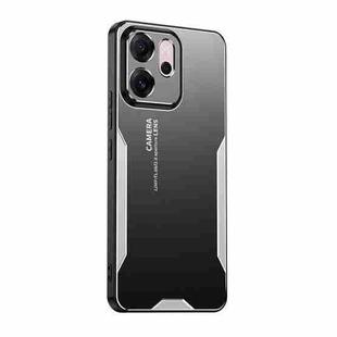For OPPO Reno14 F Global Blade Series TPU Hybrid Metal Phone Case(Silver)