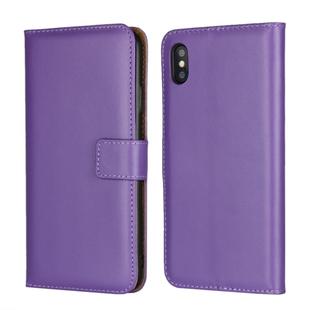 Leather Horizontal Flip Holster for iIPhone XS Max ,with Magnetic Clasp and Bracket and Card Slot and Wallet(Purple)