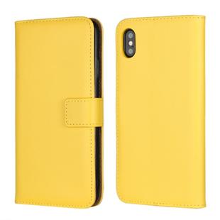 Leather Horizontal Flip Holster for iIPhone XS Max ,with Magnetic Clasp and Bracket and Card Slot and Wallet(Yellow)