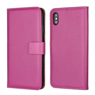 Leather Horizontal Flip Holster for iIPhone XS Max ,with Magnetic Clasp and Bracket and Card Slot and Wallet(Magenta)