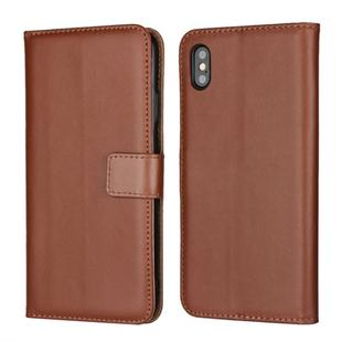 Leather Horizontal Flip Holster for iIPhone XS Max ,with Magnetic Clasp and Bracket and Card Slot and Wallet(Brown)