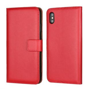 Leather Horizontal Flip Holster for iIPhone XS Max ,with Magnetic Clasp and Bracket and Card Slot and Wallet(Red)