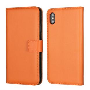 Leather Horizontal Flip Holster for iIPhone XS Max ,with Magnetic Clasp and Bracket and Card Slot and Wallet(Orange)