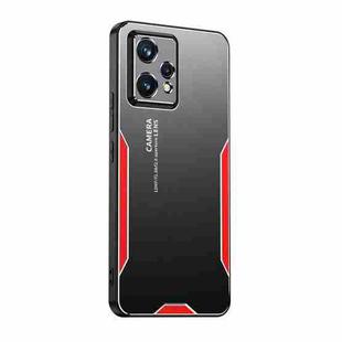 For Realme 9 Pro Blade Series TPU Hybrid Metal Phone Case(Red)