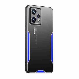 For Realme 9 Pro Blade Series TPU Hybrid Metal Phone Case(Blue)