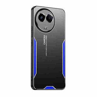 For Realme 11 5G Global Blade Series TPU Hybrid Metal Phone Case(Blue)