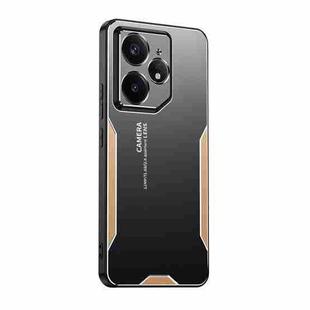 For Realme Neo7 Blade Series TPU Hybrid Metal Phone Case(Gold)