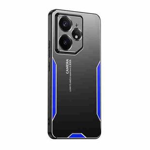 For Realme Neo7 Blade Series TPU Hybrid Metal Phone Case(Blue)