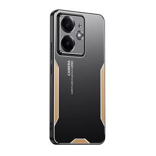 For Realme Neo7 SE Blade Series TPU Hybrid Metal Phone Case(Gold)