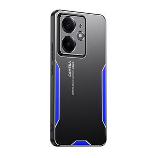 For Realme Neo7 SE Blade Series TPU Hybrid Metal Phone Case(Blue)