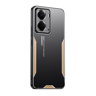 For Realme Neo7X Blade Series TPU Hybrid Metal Phone Case(Gold)