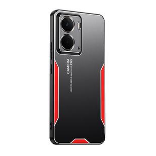 For Realme Neo7X Blade Series TPU Hybrid Metal Phone Case(Red)