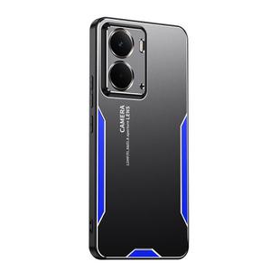 For Realme Neo7X Blade Series TPU Hybrid Metal Phone Case(Blue)