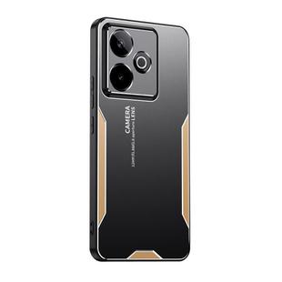 For Realme GT7 5G Blade Series TPU Hybrid Metal Phone Case(Gold)