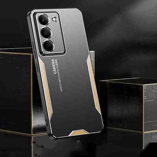For Realme 14x Blade Series TPU Hybrid Metal Phone Case(Blue)