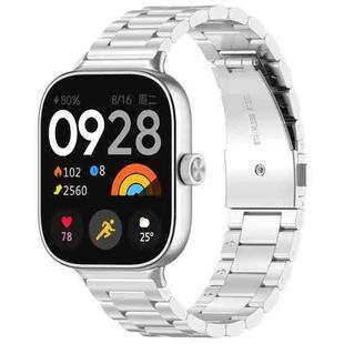 For Redmi Watch 4 Three Bead Stainless Steel Metal Watch Band(Silver)