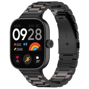 For Xiaomi Mi Band 8 Pro Three Bead Stainless Steel Metal Watch Band(Black)