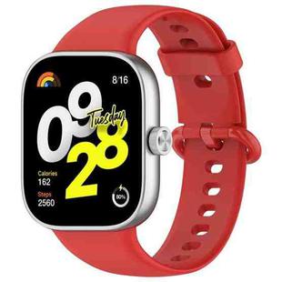 For Redmi Watch 4 Solid Color Colorful Buckle Silicone Watch Band(Red)