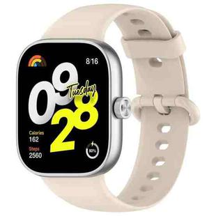 For Redmi Watch 4 Solid Color Colorful Buckle Silicone Watch Band(Ivory White)