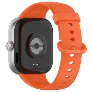 For Redmi Watch 4 Solid Color Colorful Buckle Silicone Watch Band(Orange)