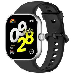 For Redmi Watch 4 Solid Color Colorful Buckle Silicone Watch Band(Black)