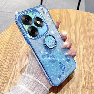 For Itel S23+ Gradient Glitter Immortal Flower Ring All-inclusive Phone Case(Blue)