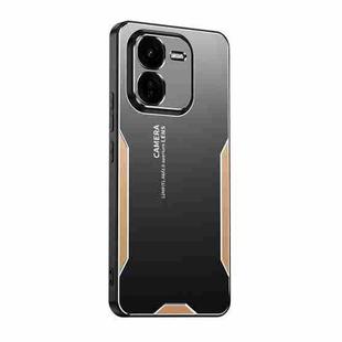 For vivo iQOO Z9X Blade Series TPU Hybrid Metal Phone Case(Gold)