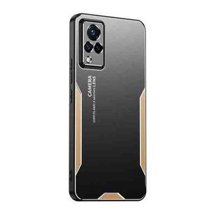 For vivo S9 Blade Series TPU Hybrid Metal Phone Case(Gold)