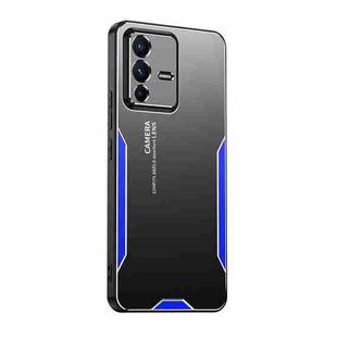 For vivo S12 Blade Series TPU Hybrid Metal Phone Case(Blue)