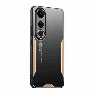 For vivo V50 Lite Blade Series TPU Hybrid Metal Phone Case(Gold)