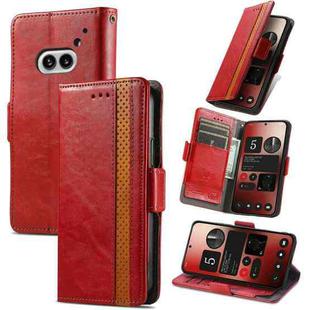 For Nothing Phone 2A CaseNeo Splicing Dual Magnetic Buckle Leather Phone Case(Red)