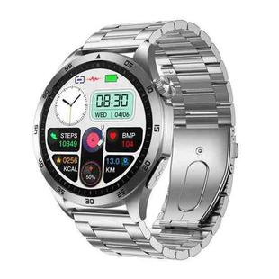 ET485 1.43 inch Color Screen Smart Watch Steel Strap, Support Bluetooth Call / ECG(Silver)