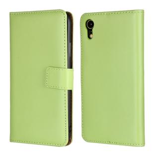 Leather Horizontal Flip Holster for iPhone XR ,with Magnetic Clasp and Bracket and Card Slot and Wallet(Green)